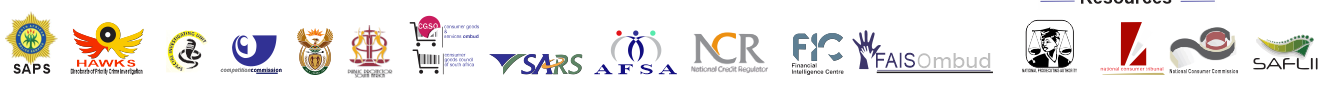 Selection of South African oversight and consumer resource organisation logos
